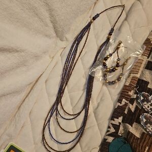 Elegant Beaded Necklace and Earring Set